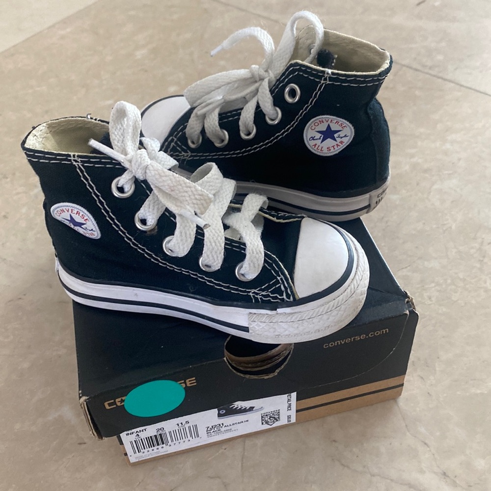 Infant size 4 converse hi top sneakers